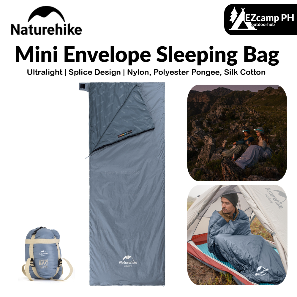 Naturehike Mini Envelope Sleeping Bag Outdoor LW180 Portable Ultralight Breathable Cotton Fabric Thick Foam for Tent Adult Comfortable Camp Sleep Bed Pad