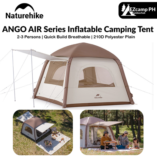 Naturehike ANGO AIR Series Inflatable Camping Tent Outdoor Portable Awning Shelter For 2-3 Persons Air Pole Breathable Waterproof Silver Coated