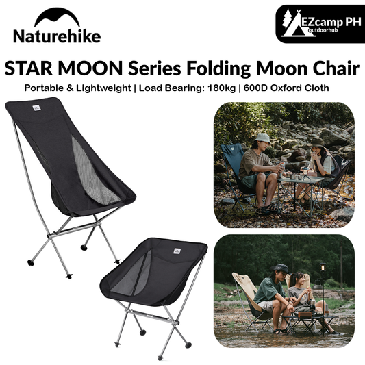 Naturehike STAR MOON Series L04 High Low Back Portable Camping Folding Moon Chair Ultralight up to 150kg Max Load Outdoor STELLALUNA YL05 YL06