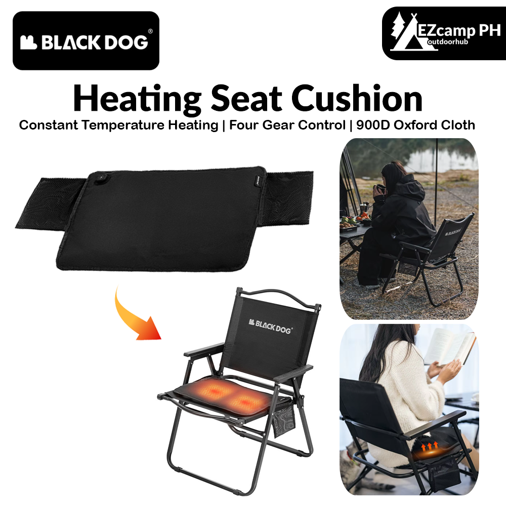 BLACKDOG Heating Seat Cushion Camping Chair Winter Warmer Mat Heating Cushion Four Adjustable Temperature Control 900D Electric Pad Chair Cover