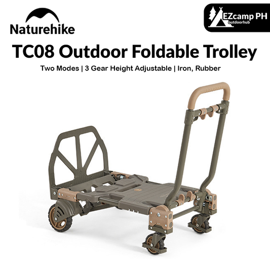 Naturehike TC08 Outdoor Foldable Trolley Multi Functional 2 In 1 Camping Small Cart Portable Luggage Push Pull Folding Cart Wagon Equipment