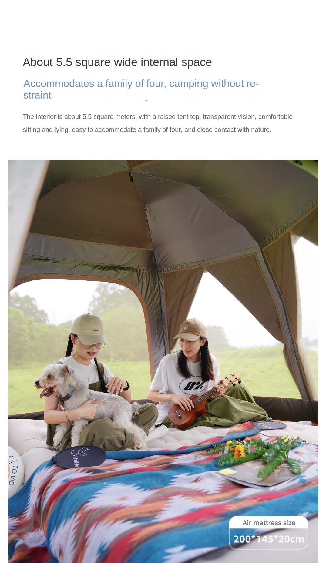 Vidalido Hexagonal Automatic Family Dome Style Tent Portable Lightweight Folding for 4-6 Person Leisure Quick Opening Sunshade Dome Shelter Tent