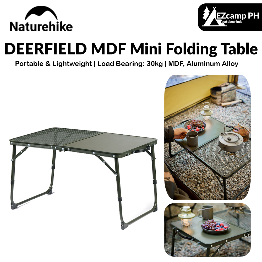 Naturehike DEERFIELD 2.0 MDF Folding Mesh Mini Table Adjustable High Low Portable Ultralight Foldable Outdoor Camping Aluminum Small 30kg Max LUYE