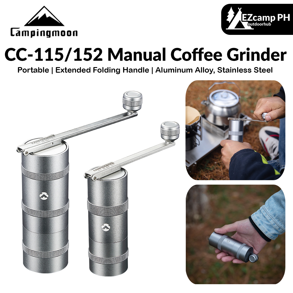 CAMPINGMOON CC-115/152 Manual Coffee Grinder Portable Premium Coffee Bean Mill Stainless Steel Camping Outdoor Hand Crank Coffee Grounds Maker Grinding Equipment Camping Moon Small Medium