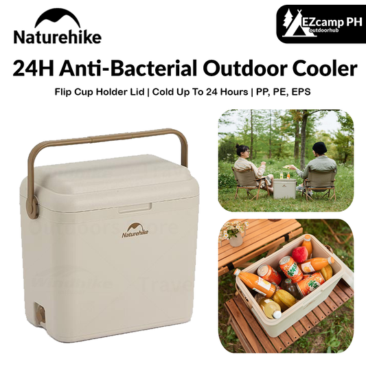 Naturehike 24H Anti-Bacterial Outdoor Cooler Box 9L 13L 24L 33L Cold up to 24H EPS Insulation Food Drink Ice Storage Container Chest Camping Picnic