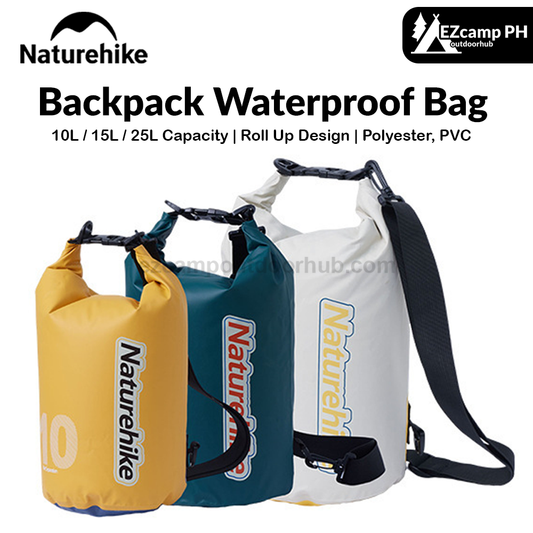 Naturehike Portable Heavy Duty Outdoor Bag IPX6 Waterproof Backpack Ultralight Bag 500D PVC Coating Wet And Dry Separation Fishing Snorkeling Swimming