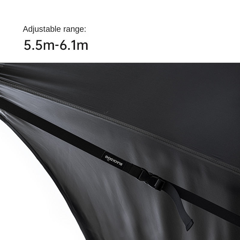 BLACKDOG Black Adjustable Canopy Pole Hanging Rope Nylon Lanyard Hang Camping Utensils Lamp Lantern Lights Cookware up to 6.1m Length Portable Awning Shelter