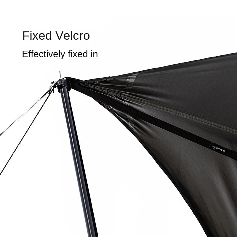 BLACKDOG Black Adjustable Canopy Pole Hanging Rope Nylon Lanyard Hang Camping Utensils Lamp Lantern Lights Cookware up to 6.1m Length Portable Awning Shelter