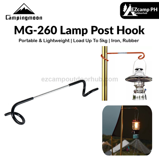 CAMPINGMOON MG-260 Lamp Post Hook Lantern Steel Hanger For Pole Up To 36mm Diameter 5KG Max Load Tent Tarp Pole Light Hang Holder Bracket Mount Mounting
