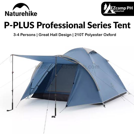 Naturehike P-Plus Professional Series Tent Portable Foldable 3-4 Persons Shelter One Bedroom One Living Room Outdoor Camping Tent Waterproof Windproof