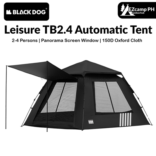 Blackdog Leisure TB2.4 Automatic Tent Portable 2-4 Persons Sunshade Black Coating Panorama Screen Window 150D Oxford Cloth Glass Fiber Waterproof Tent