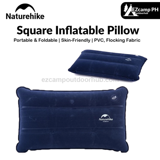 Naturehike Square Inflatable Pillow Portable Air Inflated Pillows Compressed  Folding Non Slip Pillow Suede Fabric Use For Travel Outdoor Camping