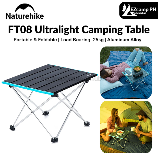 Naturehike FT08 Ultralight Camping Table Portable Folding Outdoor Aluminum Mini Small Large Foldable Camp Heavy Duty Hiking Backpacking Table