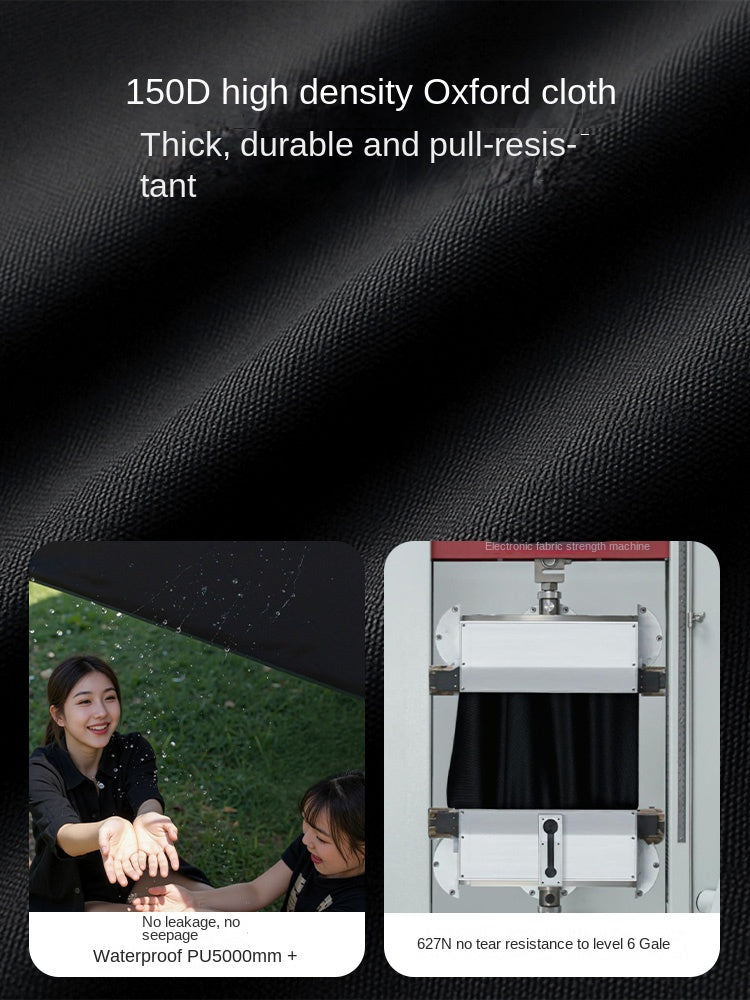 Blackdog TIMELESS Sky Curtain Black Canopy Tarp Awning Full Blackout Titanium Black Vinyl Coated Sunscreen Waterproof Outdoor Sunshade with 2 Poles