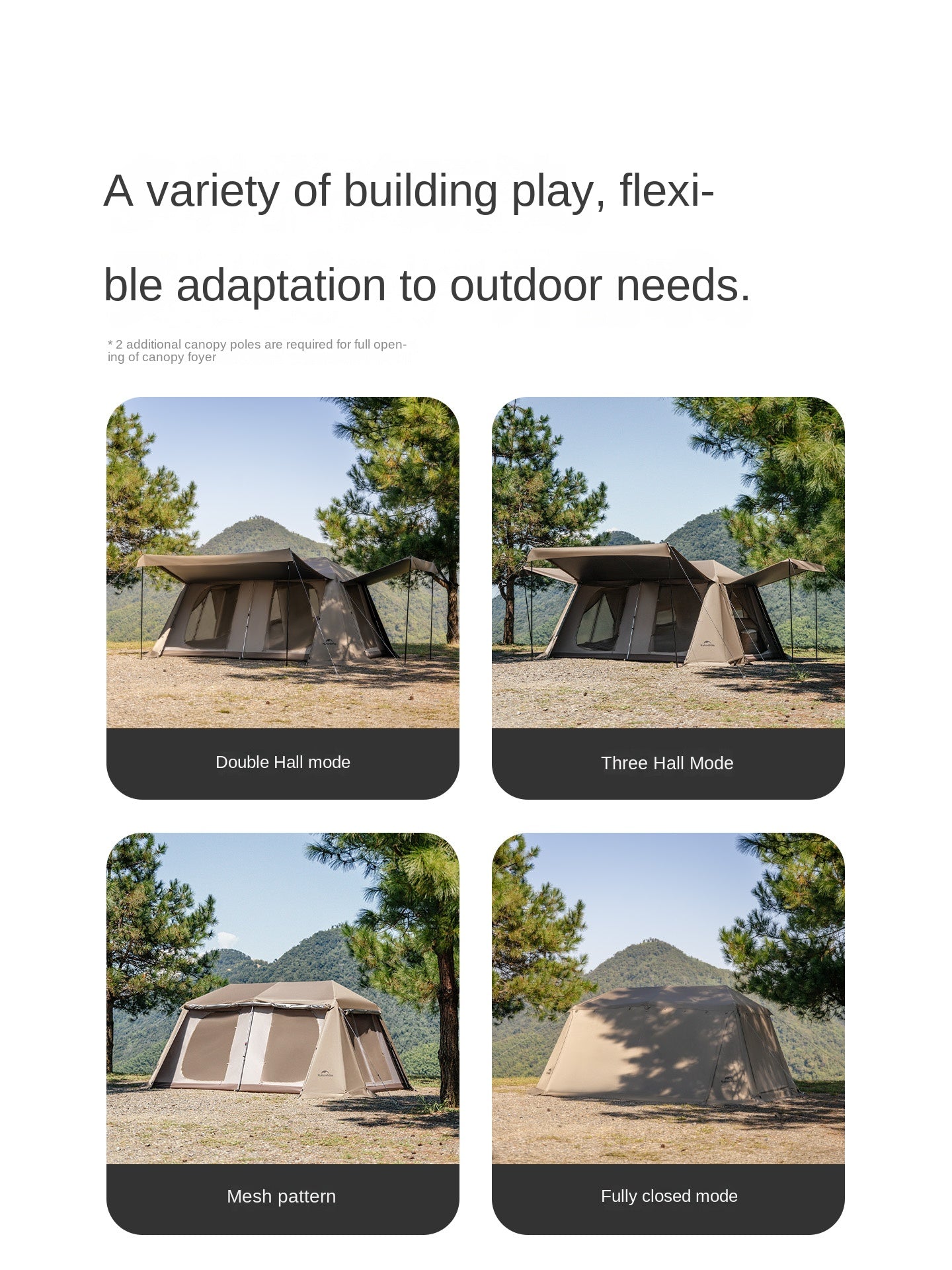 Naturehike 2026 VILLAGE 13 PRO Automatic Tent Fast Build Cabin Style Tent 6-8 Persons Large 24m² Usable Space Aluminum Frame Ti Black Coated Sunscreen