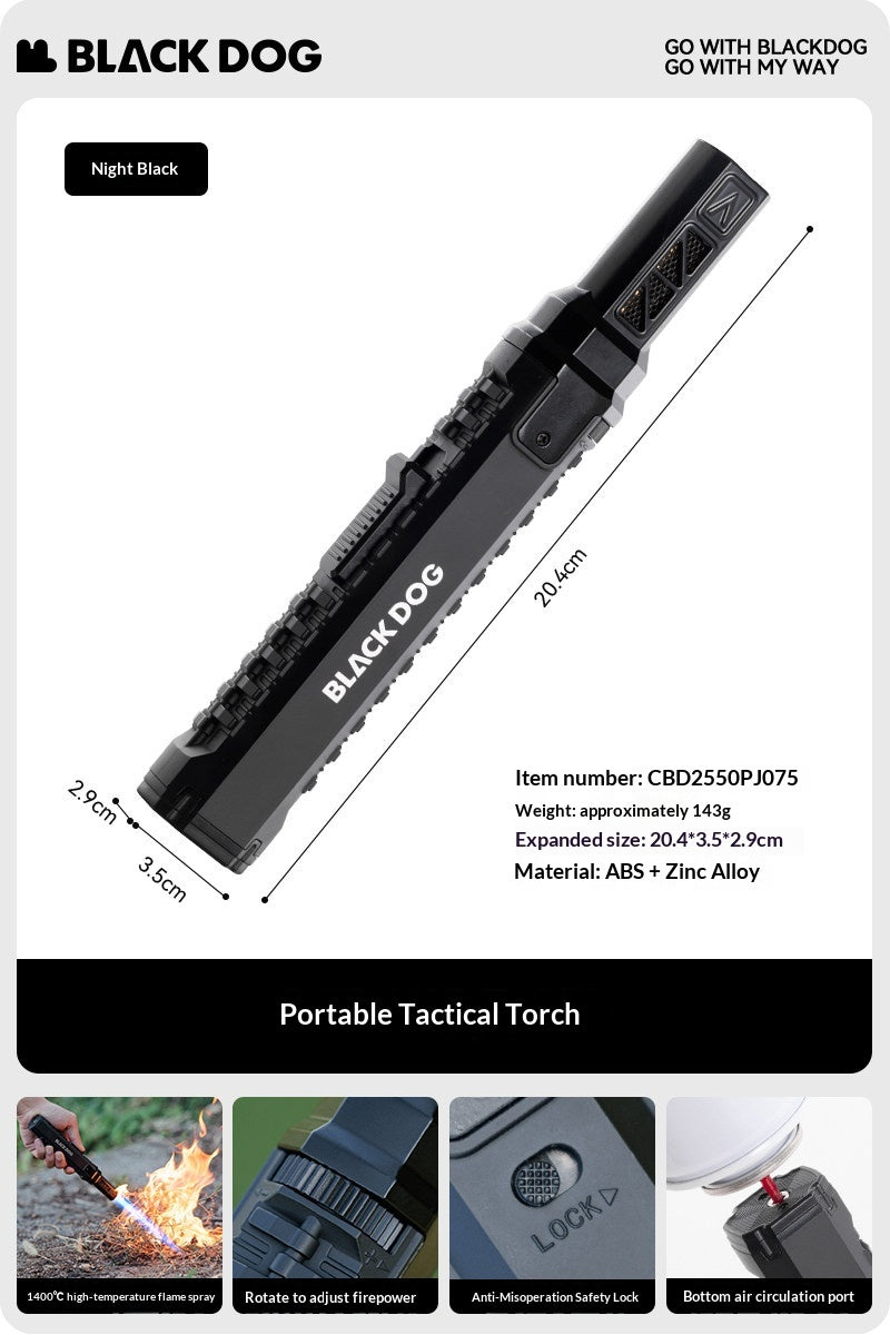 Blackdog TACTICAL Torch Igniter Electronic Lighter Direct High Temperature Spray Gun Burner Outdoor Camping Cooking Barbecue Windproof