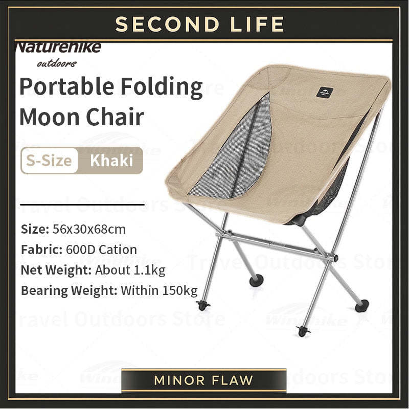 ( MINOR FLAW ) Naturehike YL05 Outdoor Ultralight Folding Chair 1.1kg Aluminum Alloy Support up to 150kg Max Load Beach Moon Chair Camping Hiking
