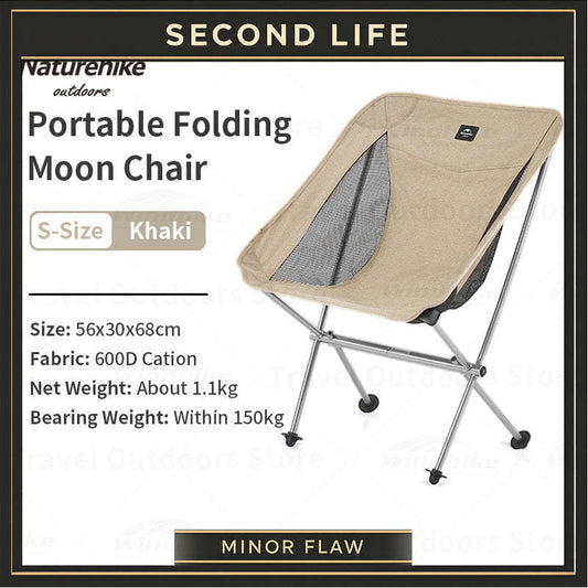 ( MINOR FLAW ) Naturehike YL05 Outdoor Ultralight Folding Chair 1.1kg Aluminum Alloy Support up to 150kg Max Load Beach Moon Chair Camping Hiking