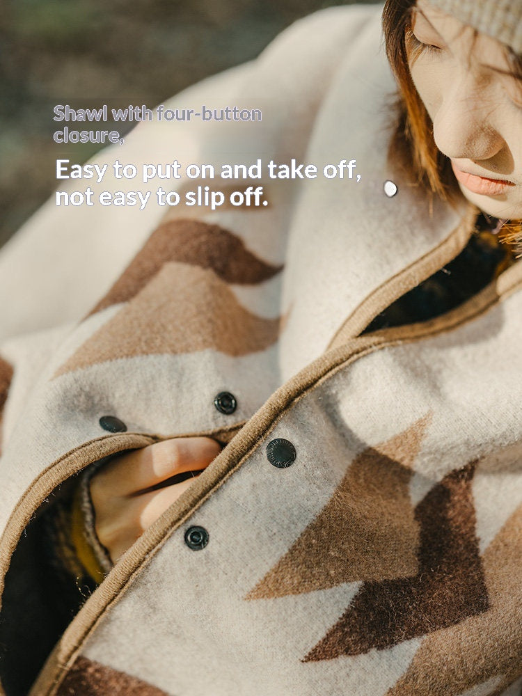 Naturehike Indian Geometric Wool Blanket Outdoor Winter Portable Multifunction Super Wide Carpet Thickened Cover Soft Shawlt Warm Throw Cape Camping