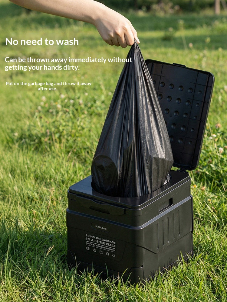 BLACKDOG Outdoor Portable Folding Mobile Toilet Seat Chair Multi-Functional Camping Travel Waste Disposal Storage Container Bin Can PP 200kg Max Load
