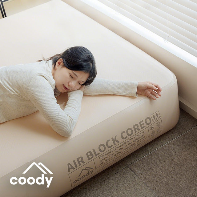 Coody AIR BLOCK COREO Air Inflatable Bed Portable Lightweight Elastic Mat Stable Support Double Layer Structure 1500kg Max Load Adjustable Firmness