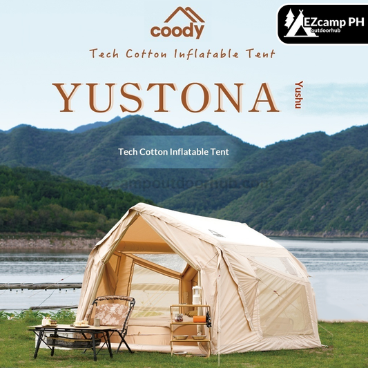Coody YUSTONA Air Inflatable Tent Portable 2-4 Persons Quick Automatic Opening 4 Season Modern Tech Cotton Inflatable Tent Waterproof Outdoor Camping