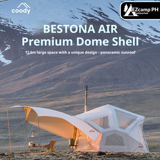 Coody BESTONA AIR Premium Dome Shell Spherical Large Space Air Inflatable Tent Heightened Enlarged All Season Tent Black Beige Army Green