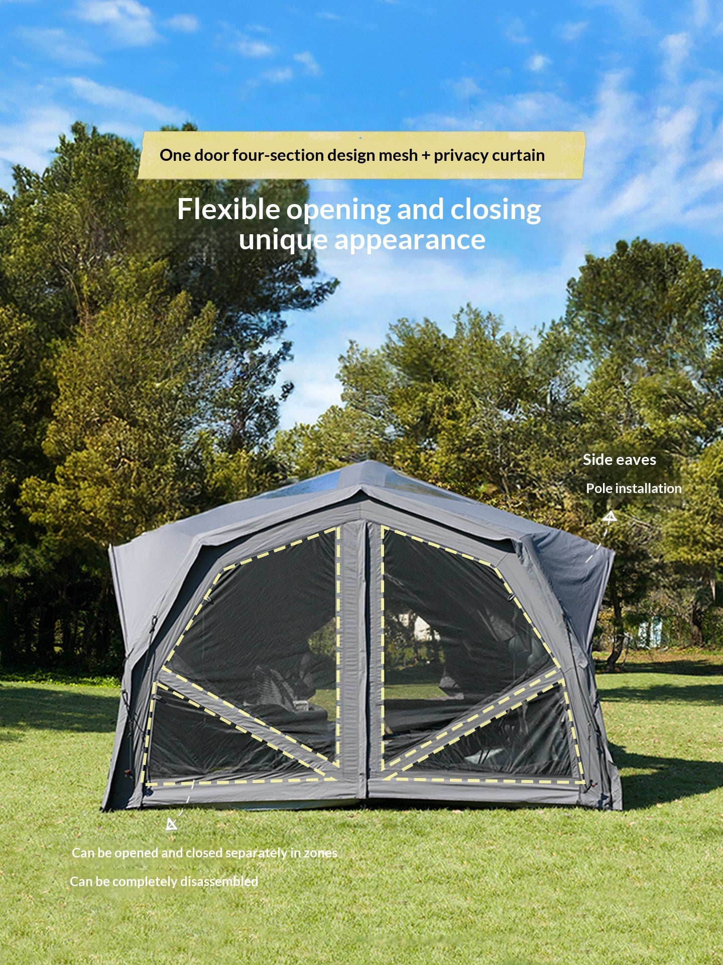 Coody HUB SHELTER PRO Inflatable Air Modular Tent Blended TC Cotton Premium Large Spacious Main Station Inter-connecting Tent Family Shelter Outdoor
