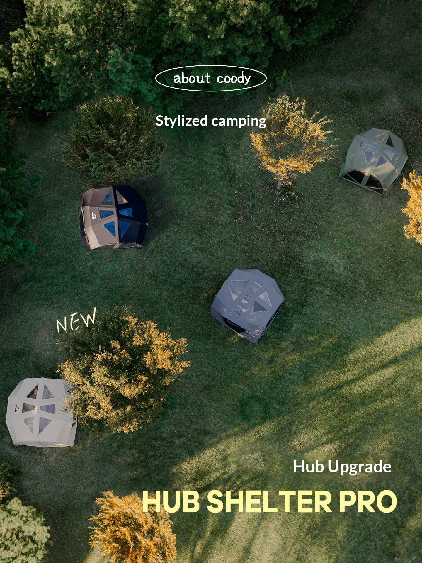 Coody HUB SHELTER PRO Inflatable Air Modular Tent Blended TC Cotton Premium Large Spacious Main Station Inter-connecting Tent Family Shelter Outdoor
