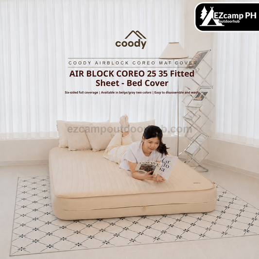 Coody AIR BLOCK COREO 25 35 Fitted Sheet Bed Cover Portable All Around Six Sided Bed Mattress Cover Bedsheet Quilted Cotton Machine Washable