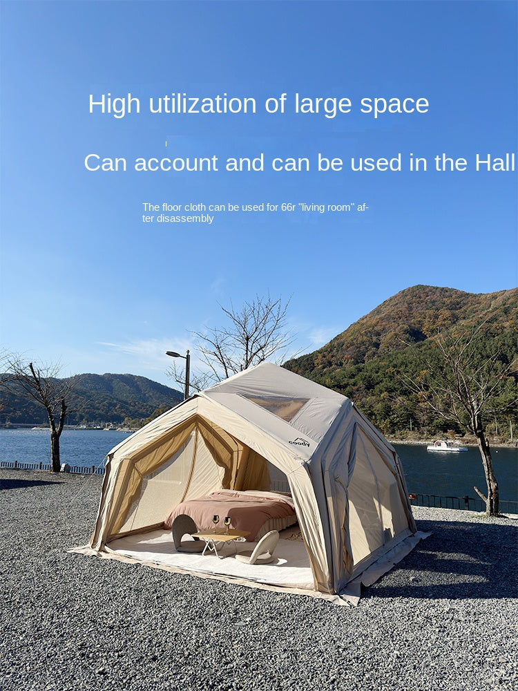 Coody HUB Shelter 13 Air Inflatable Outdoor Camping Tent 4-6 Persons Main Hub Modular Station Air Tents Waterproof Black Vinyl Coated Sunscreen Rain Cover