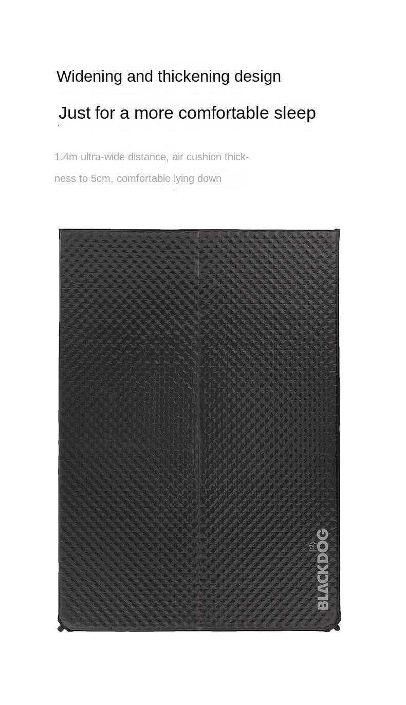 BLACKDOG Atomatic Inflatable Cushion 5CM Thick Foam Auto Self Inflate Single Double Camping Sleeping Pad Mattress Bed Tent Mat Comfortable Black Dog