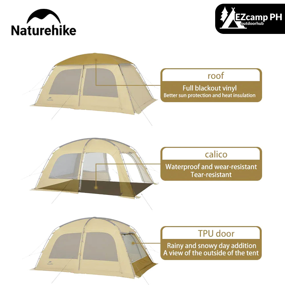 Naturehike DUNE 10.9 Tent Accessories Add-on Parts Extras Full Groundsheet Mat Blackout Top Cover and Transparent TPU Door Window