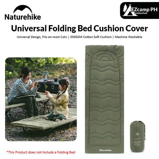 Naturehike Universal Folding Bed Cushion Cover 190x67cm Adjustable Strap Buckle Cotton Comfortable Soft Skin Friendly Warm Sleeping Pad Mat for Outdoor Camping Cot Add-on Accessories Ultralight Portable Storage Nature Hike