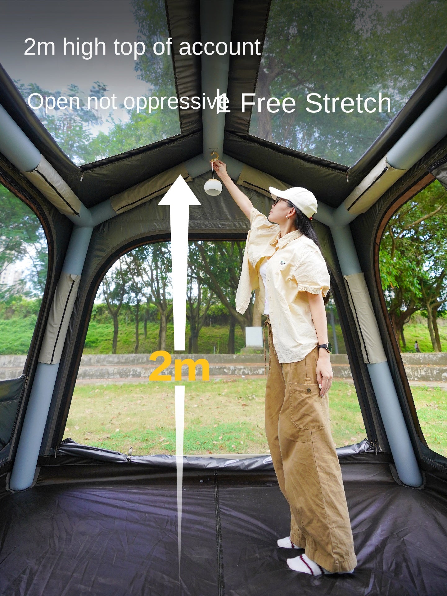 Vidalido WISH HOUSE 7.0 Air Inflatable Tent Fast Build 3-4 Person Ti Silver Coated Sunscreen PVC Air Poles Full View Mesh Waterproof 13m² Usable Space