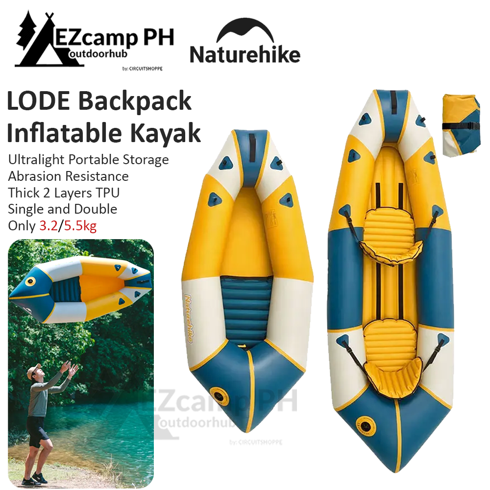 Naturehike LODE Backpack Inflatable Kayak 1-2 Person Ultralight Only 3.2/5.5kg Portable Storage Tear Resistance Outdoor Water Sports Canoe Boat