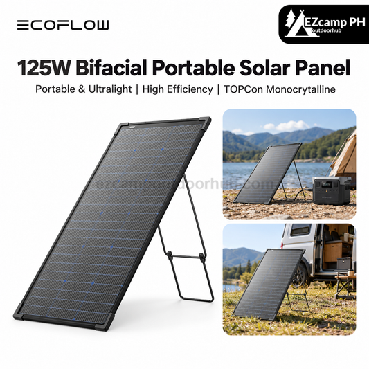 EcoFlow 125W Bifacial Portable Solar Panel High Efficiency Foldable Solar Charger For Camping