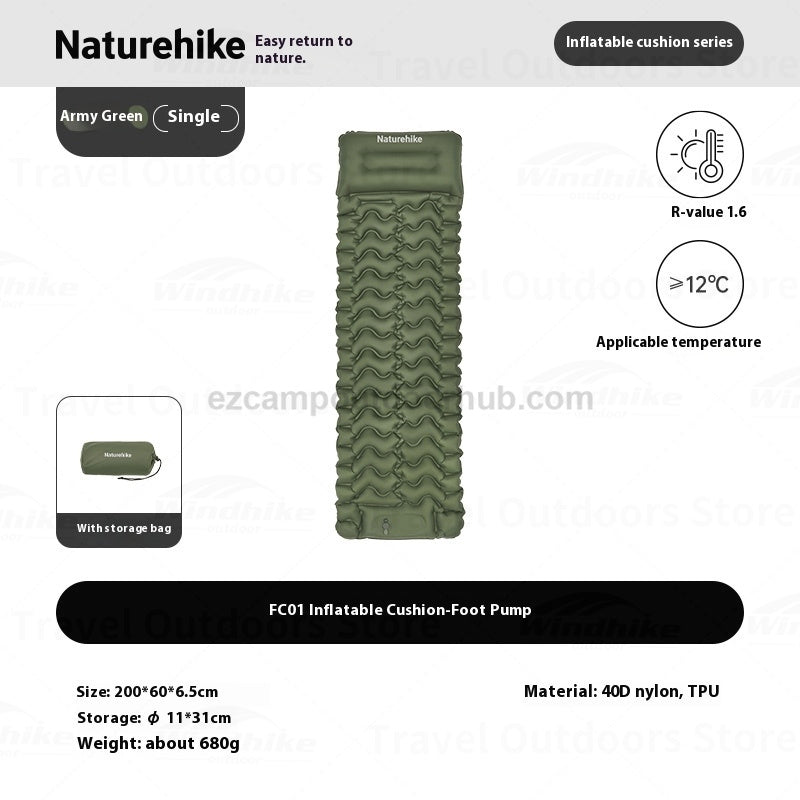 Naturehike F01 Air Bed Mattress Multipurpose Thickened Single Double Sleeping Bed Ultralight Inflatable Camping Mat Waterproof Outdoor Travel