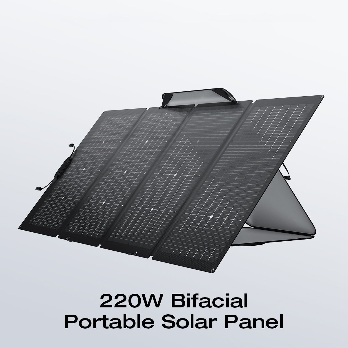 ECOFLOW 220W Single Face and Bi-facial Solar Panel Portable Lightweight Single Side Foldable Solar Panel Complete With Adjustable Kickstand Waterproof IP68 Durable For Off The Grid Living