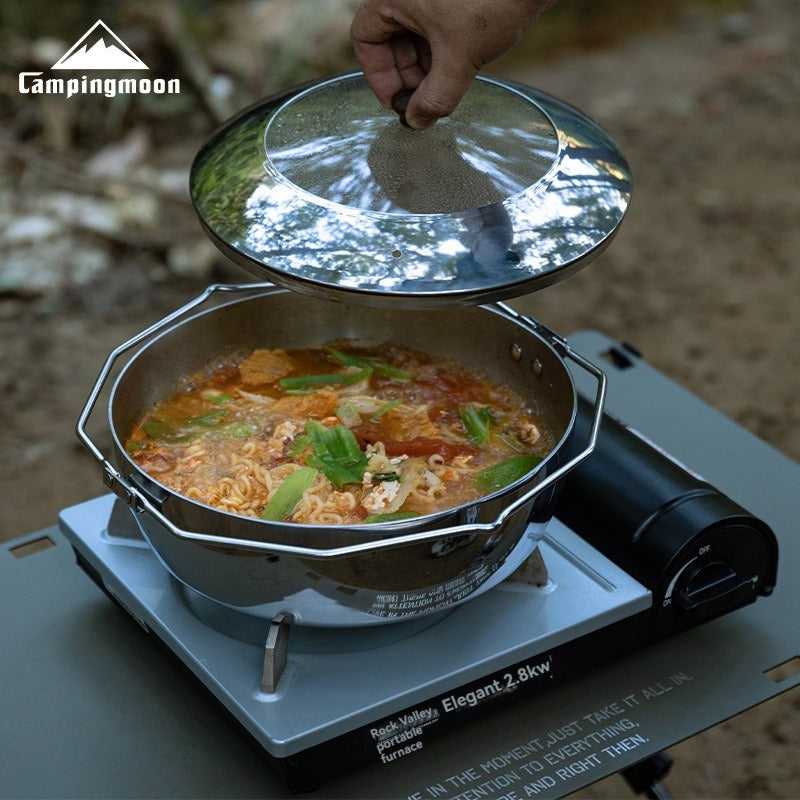 CAMPINGMOON CC-26 Hot Pot Multipurpose 3.4L Large Capacity Open Flame Universal Induction Cooker Glass Cover Outdoor Camping Cookware Kitchenware