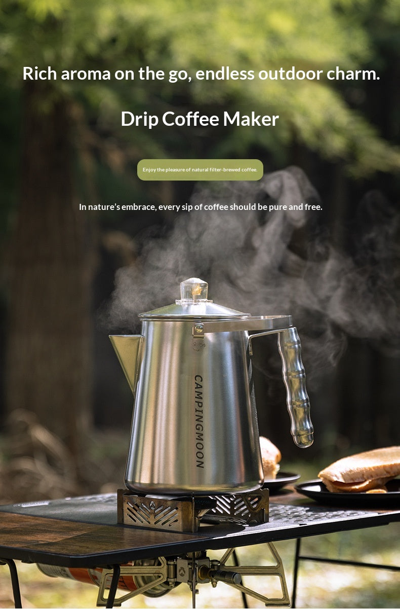 Campingmoon SW-7 Stainless Steel Percolator Coffee Pot 1.8L Outdoor Camping Coffee Making Kettle