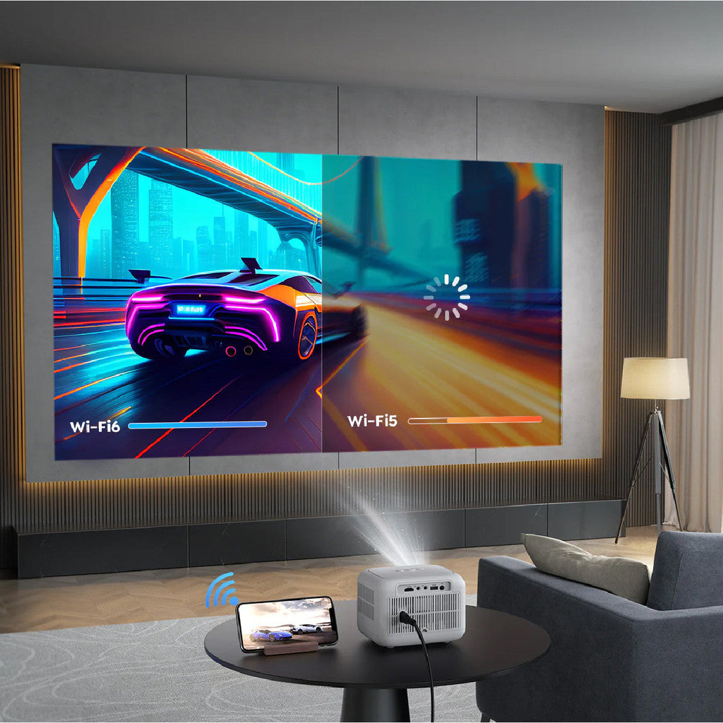 Yaber Projector L1 Mini Portable Lightweight Home Cinema 720P Electric-Focus With Wi-Fi 6 Bluetooth 5.2 And 5W Speaker Smart System And Built-in Apps