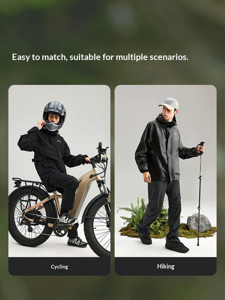 Naturehike Black Raincoat Portable Foldable Nylon Hooded Elastic Rain Jacket Storm Protection Waterproof Outdoor Camping Hiking Travel