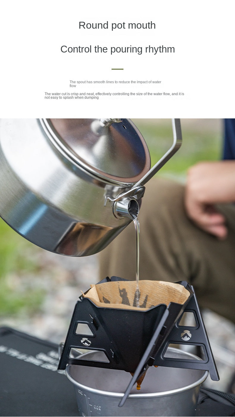 Campingmoon SW-1 Stainless Steel Teapot Portable Lightweight Outdoor Camping Kettle Pot 0.6-1L Coffee Tea Cookware With Net Storage Bag Heavy Duty