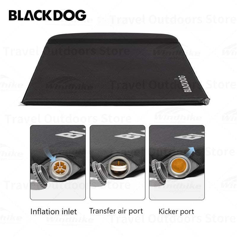 BLACKDOG by Naturehike Black Automatic Inflatable Mattress 5CM Thick Air Mat Outdoor Tent Portable Sleeping Pad Camping Bed with Built in Pillow