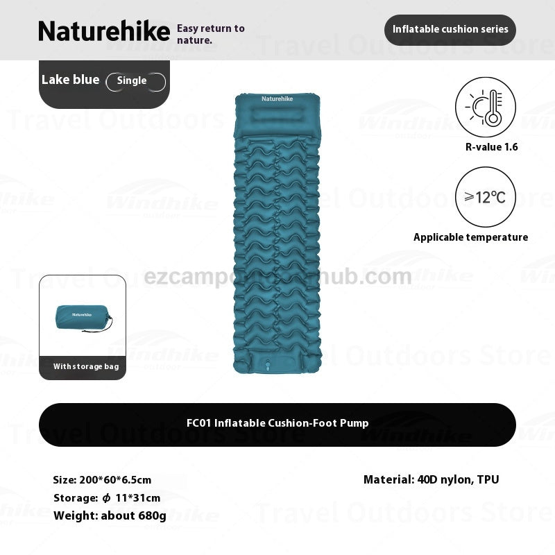 Naturehike F01 Air Bed Mattress Multipurpose Thickened Single Double Sleeping Bed Ultralight Inflatable Camping Mat Waterproof Outdoor Travel
