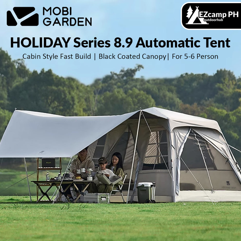 Mobi Garden HOLIDAY Series 8.9 Fast Automatic Cabin Style Tent for 5-6 ...