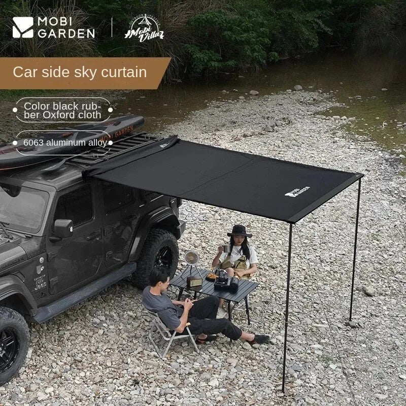 Mobi Garden Car Side Tent Canopy Awning Outdoor Portable Vinyl Anti UV Protection Rainproof Sunshade Camping Travel Beach Picnic Heavy Duty Original MobiGarden