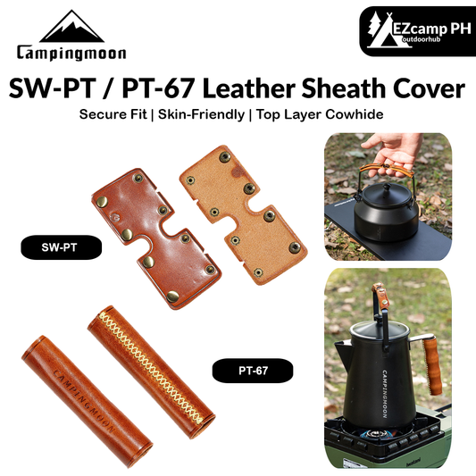 Campingmoon SW-PT / PT-67 Leather Sheath Cover Portable Lightweight Kettle Handle For Outdoor Camping Cookware Kettle Heat Resistant Anti-Scadling Handle Cover