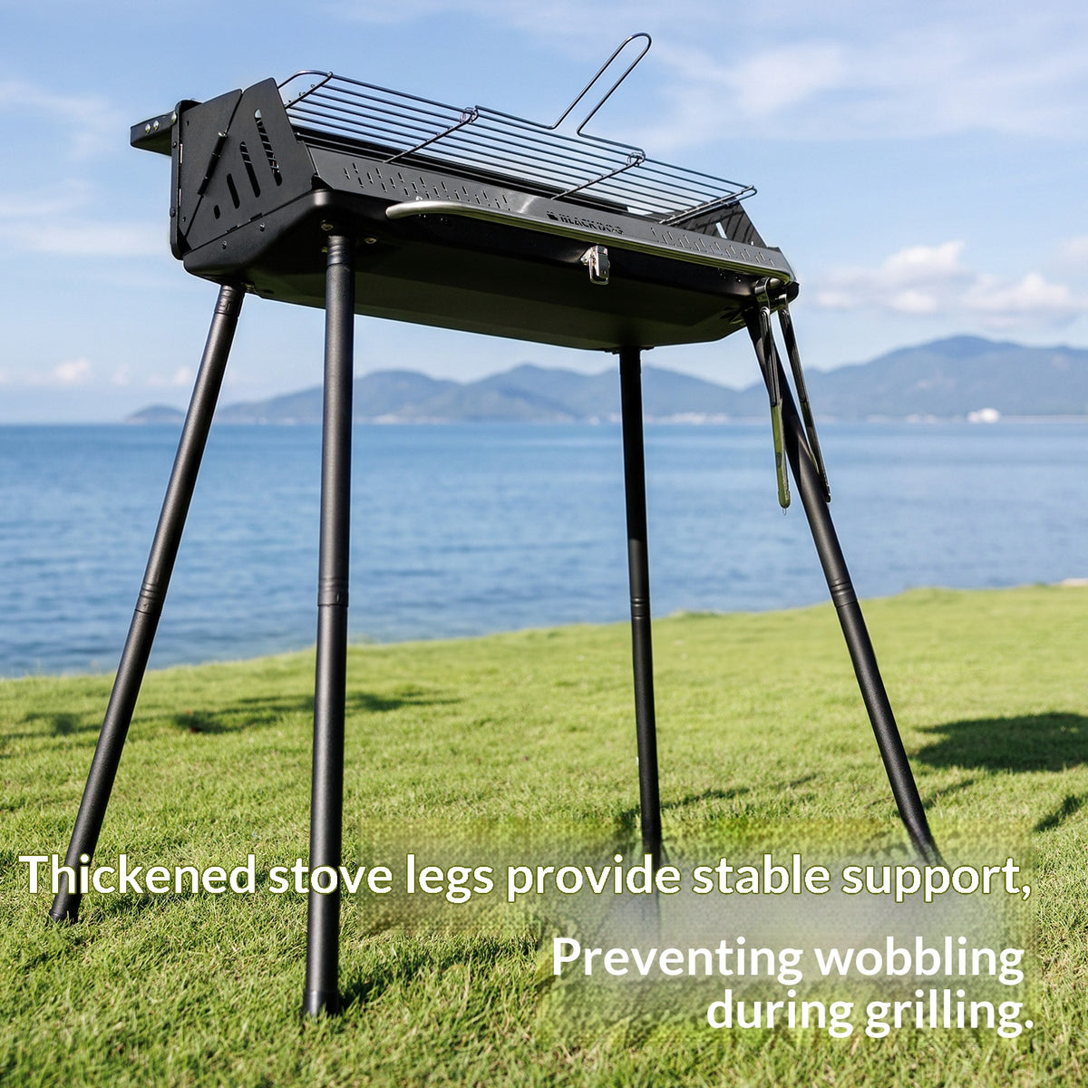 Blackdog FIRE HAVEN Self Standing BBQ Grill Portable Outdoor Charcoal Barbecue Camping Cooking Stove